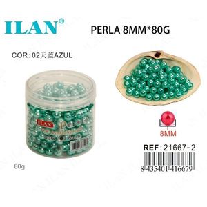 Perle di Ilan Perla 8mm 80g Blu Cielo per Decorazione di Abiti - Product Image 3