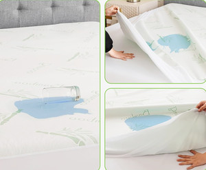 <span class=keywords><strong>King</strong></span> <span class=keywords><strong>Size</strong></span> wasserdichter Matratzen schoner Bambus kühlung Spann betttuch <span class=keywords><strong>Deep</strong></span> Pocket Matratze Bettdecke - Product Image 6