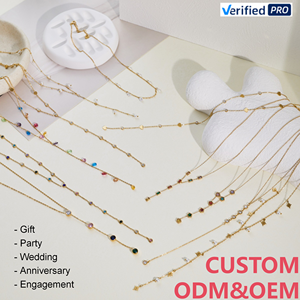 CAIOOCHE Collane a Y in Acciaio Inossidabile Colorate, Collane Stratificate di Lusso Placcate Oro con Zirconi per Creazione di Gioielli - Product Image 1