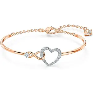 Infinity Heart Jewelry Collection Rose Gold Tone & Rhodium Finish Clear Crystals