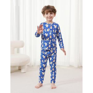 Ensemble de pyjama pour enfants BambooBud, haut à manches longues avec pantalon, vêtements de nuit en viscose de bambou doux, 2-7 ans, unisexe, vêtements décontractés pour enfants - Product Image 2
