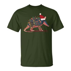 Camiseta con gráfico de luces navideñas de armadillo, diseño de animales navideños - Product Image 1