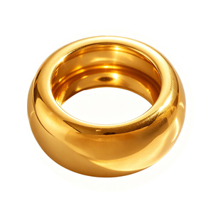 Anillo de Cóctel de Acero Inoxidable Chapado en Oro, Talla US 6, No Ajustable, Joyería Moderna Unisex para Uso Diario - Product Image 5