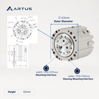 Actionneur de joint robotique planétaire 15 Nm 63 mm CAN/CAN FD Module de joint intégré APM-063-050-R29 pour robots humanoïdes et industriels