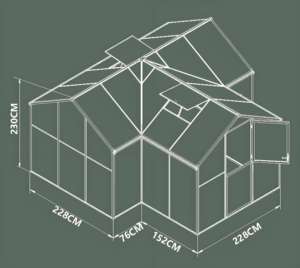 UV耐性温室パウダーコーティング庭の植栽とエンターテイメントのための簡単な組み立てのための絶妙なモダンな大型高級 - Product Image 2