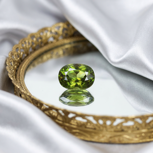 Sphène naturelle verte chromée de 1,55 carats, taille ovale excellente, avec clarté et jeu de couleurs impeccables, provenant de Skardu, Pakistan. - Product Image 3