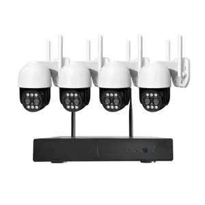 Kit de caméra de surveillance vidéo bidirectionnelle sans fil 4CH 4MP Kit de N-V-R d'applications intelligentes IR Vision nocturne Système de sécurité CCTV commercial