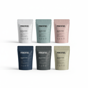 גימור מט מודפס מותאם אישית גימור גבוהה-עורך סטנד אפ רוכסן תיק פלסטיק עבור אבקת חלבון מי גבינה תוספת אריזה - Product Image 1