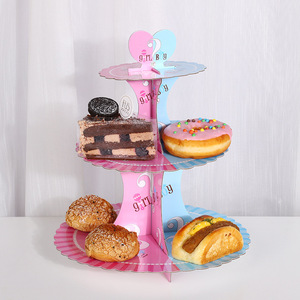 Genere di carta a <span class=keywords><strong>tema</strong></span> ragazzo ragazza rivela il vassoio di Dessert e la tavola dolce forniture per la decorazione della <span class=keywords><strong>torta</strong></span> di compleanno - Product Image 2