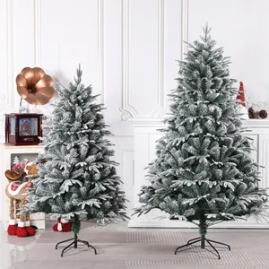 5 Fuß 6 Fuß dicke geflochtene günstige künstliche PE-PVC-Weihnachtsbäume mit Metallbasis