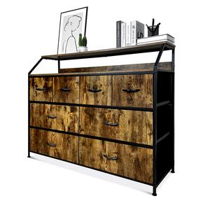 Antiguo cajones organizador marco de Metal vestidor con tela cajas y cajas de madera mesa de cajones de almacenamiento (antiguo) - Product Image 2