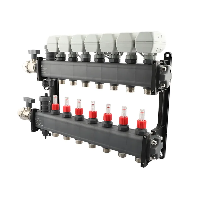 HVAC Special Plastic Manifold with Electric Temperature Controller for Water Heating System Includes Floor Heating Panels