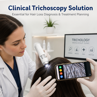 Détecteur de cuir chevelu WiFi portable avec microscope numérique à zoom 200X pour l'examen des racines des cheveux, outil de diagnostic des soins de la peau