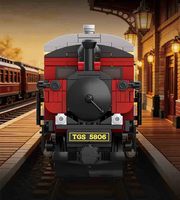 Ensemble de blocs de construction de locomotive à vapeur vintage GWR 5700, modèle de train rétro avec wagons, jouet d'assemblage pour collection ou cadeau