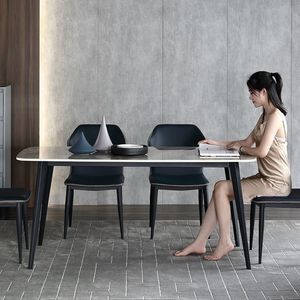 石板餐桌 家用 紧凑型 现代简约 轻奢 长方形 高端光面餐桌 - Product Image 3