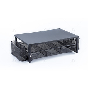 Laptop Stand 3 Tier Metal <b>Desk</b> Organizer With Storage Basket For Office Desktop <b>Computer</b> Monitor Heightening Rack - Product Image 5