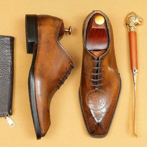 Comfortable Lightweight Genuine Leather <b>Oxfords</b> Dress Shoes for Men Business Office Wedding Slip-on Design Breathable Derby Sole - Product Image 3