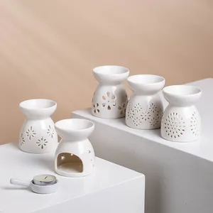 Yuanwang tardas de aromaterapia, suporte de cerâmica oco fragrância essencial queimador de óleo de cerâmica aroma