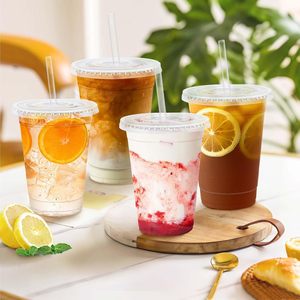 Gobelet jetable en forme de <span class=keywords><strong>U</strong></span> avec logo personnalisé, 16 oz, 32 oz, en PET transparent, pour matcha, café, boissons froides, <span class=keywords><strong>bubble</strong></span> <span class=keywords><strong>tea</strong></span>, boba, avec couvercle - Product Image 6