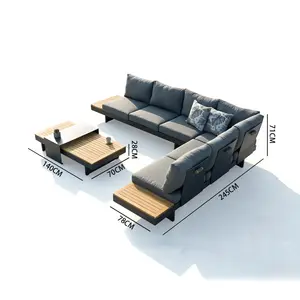 Luxe nouveau Design moderne Simple dernier Design meilleur ensemble de canapé protection UV meubles canapé d'extérieur étanche