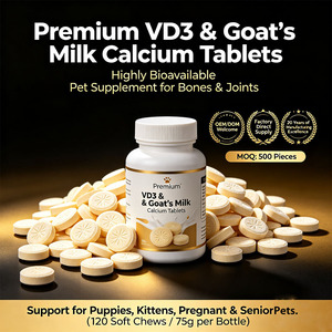 Comprimés <span class=keywords><strong>de</strong></span> calcium pour chiens et chats, <span class=keywords><strong>lait</strong></span> <span class=keywords><strong>de</strong></span> chèvre, VD3, complément pour le développement osseux, santé des articulations des chiots et des chatons, comprimés à mâcher souples pour animaux <span class=keywords><strong>de</strong></span> compagnie, vente en gros - Product Image 1