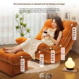 Lazy Sofa <strong>Recliner</strong> Rocking Chair Fabric Upholstery Metal Frame Leisure Lounge Adult Balcony Single Chair <strong>New</strong> Moon <strong>2026</strong> - Product Image 3