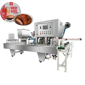 fill paper cup and vacuum seal machine nitrogen gas filling cup sealing machine cup filling sealing machine