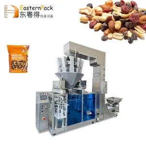 Automatische Zakje Verpakking Zakken Zip Lock Cashewnut Verpakking Doypack Machine Met Lineaire Weger