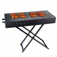Barbecue à charbon de bois pliant portable 80*30CM avec ventilateur en fer et matériau métallique pour une utilisation en extérieur