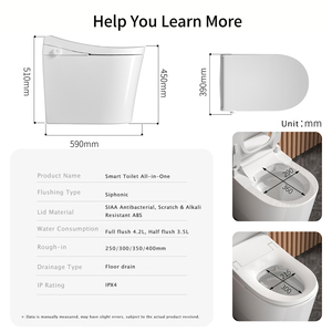 <span class=keywords><strong>WC</strong></span> intelligent allongé certifié NMD CUPC ETL, norme américaine 110V, avec ouverture automatique du couvercle, chasse d'eau automatique, bidet intelligent, personnalisable OEM - Product Image 6