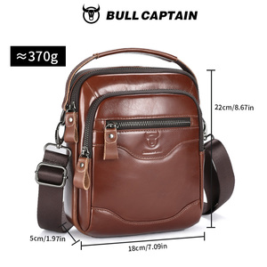 กระเป๋าหนังแท้สะพายข้างผู้ชาย BULLCAPTAIN กระเป๋าสะพายไหล่อเนกประสงค์ กระเป๋าเอกสาร กระเป๋าเดินทางลำลอง กระเป๋าสะพายข้างสำหรับผู้ชาย - Product Image 5