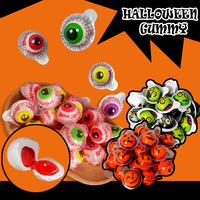 PERMEN HALLOWEEN PANAS Grosir Permen Gummy Halal Bentuk Bola Mata Buah Dengan Isian Selai