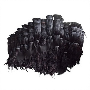 B S International Cabello a Granel Ondulado Natural Teñido Grado Remy, Trama Única, de Una Sola Capa, para Fabricación de Cepillos, Colores Más Oscuros, con Cinta Adhesiva - Product Image 6