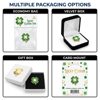 Épinglette personnalisée en or plaqué or avec trèfle à quatre feuilles en émail doux |   Fabricant de badges en métal moulé sous pression OEM Lucky Shamrock
