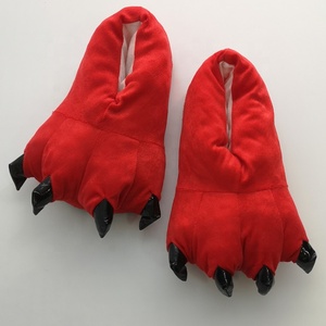 Chaussons <span class=keywords><strong>d</strong></span>'hiver en peluche doux et amusants en forme de patte <span class=keywords><strong>d</strong></span>'animal, motif griffe de monstre de Noël, pour intérieur - Product Image 5