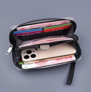 生地学生コットンキャンバスバッグロングギフトキーバッグジッパーコインメンズ財布キャンバスウォレットロゴ付きカスタマイズ卸売 - Product Image 4