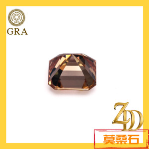 Champagne Moissanite Asscher Cut Loose Stone GRA Certified for Jewelry Making - Product Image 4