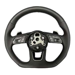 Volante de cuero adecuado para <span class=keywords><strong>Audi</strong></span> A3 A4 B9 9,5 RS3 S3 RS4 S4 A5 S5 A6 A7 A8 Q3 Q5 Q7 B9 R8 con botones y paletas de cambio - Product Image 1