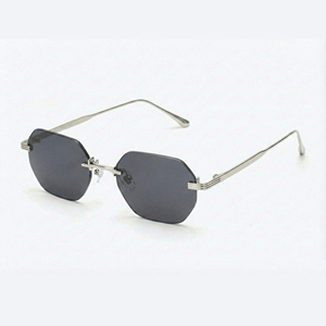 Lunettes de soleil sans monture Lmamba Vintage Polygon, <span class=keywords><strong>verres</strong></span> dégradés UV400 de haute qualité, logo personnalisé, pour hommes et femmes - Product Image 4