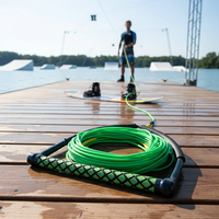 Corde de wakeboard et de ski nautique en fibre de verre personnalisable en usine, 75 pieds avec planche de 8 pouces, unisexe, pour lacs et rivières, avec ailerons inclus