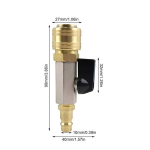 Raccord rapide en laiton Great Craftsman 8 mm avec interrupteur, connecteur de tuyau pneumatique, style européen allemand - Product Image 2