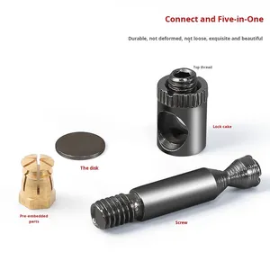 Furniture Metal Four-in-one Invisible Connector Assembly Screw Nut Fastener Hardware Cabinet Eccentric Wheel Bed Three-in-one - Product Image 2
