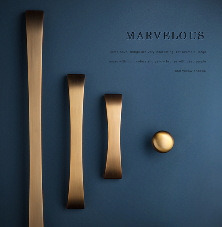 EADER Wonderful line yellow bronze European cabinet handle modern simple design cabinet handle