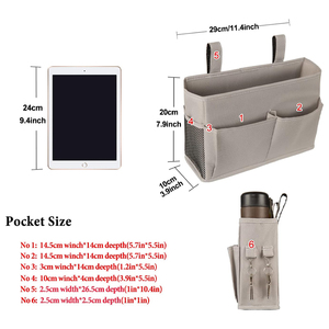 Organisateur suspendu beige à multiples poches, universel pour fauteuil ou fauteuil roulant, pour la maison et l'extérieur - Product Image 2