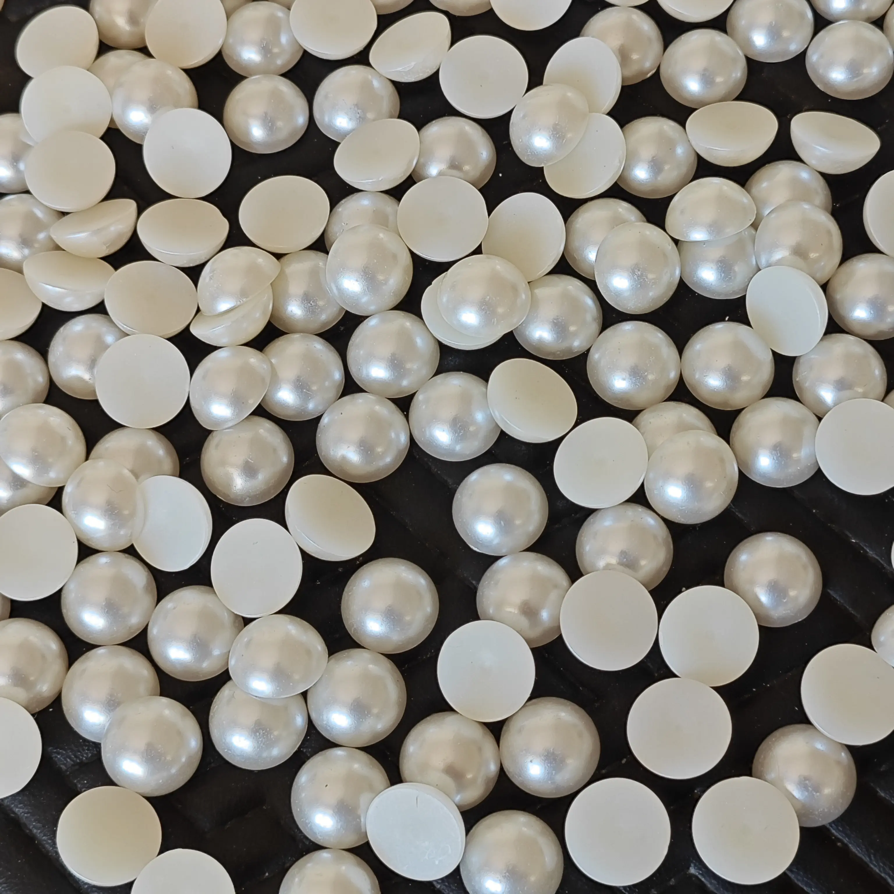 Commercio all'ingrosso 3mm-16mm ABS Flatback AB perle gioielli sciolti retro piatto perla plastica mezza perla per artigianato fatto a mano fai da te