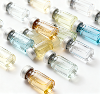 Flacons en verre tubulaire borosilicate faible de 5 ml, 10 ml, 15 ml, 50 ml avec sérigraphie pour les gouttes oculaires et l'utilisation cosmétique