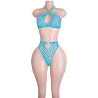 Tenues de performance pour la danse de salon, style bikini et résille, pour la Saint-Valentin, exotiques, en Spandex/Nylon