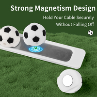 Organisateur de cordon de câble magnétique en forme de football personnalisé nouveauté support de fil en silicone organisateur de câble magnétique