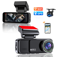 Dashcam Mobil 4K 3.2" Lensa Ganda Depan dan Belakang dengan WiFi 5G, GPS Logger, Sudut 170°, Perekam DVR Black Box Mobil dengan Layar IPS