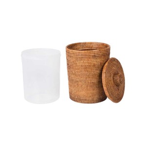 Panier rond en rotin, panier de rangement naturel tissé à la main, organisateur multi-usages pour la maison, la cuisine, la salle de bain, le comptoir, le salon - Product Image 2